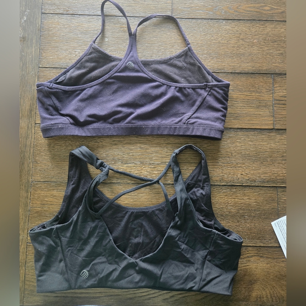 Everyday Racerback Sports Bras - Purple & Black